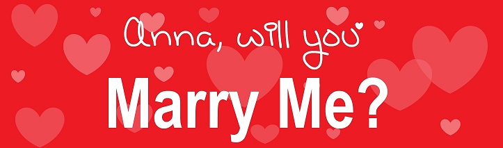 Red Heart Proposal Customized Banner
